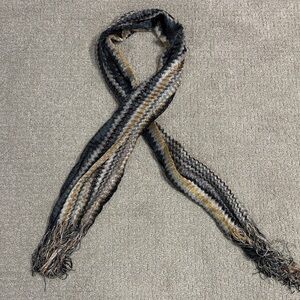 Krazy Kat Metallic Knit Scarf in Black and Gold